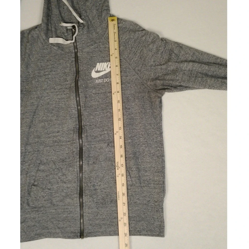 Nike Women Gym Vintage Full Zip Hoodie Heather Grey‎ Medium CJ1694-071